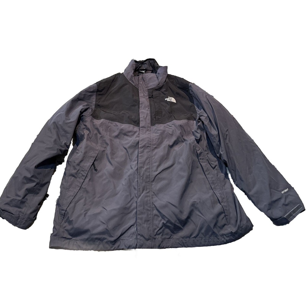 The North Face Hyvent 2-in-1‎ F13 Mens XXL Black Gray Jacket Coat Missing Hood